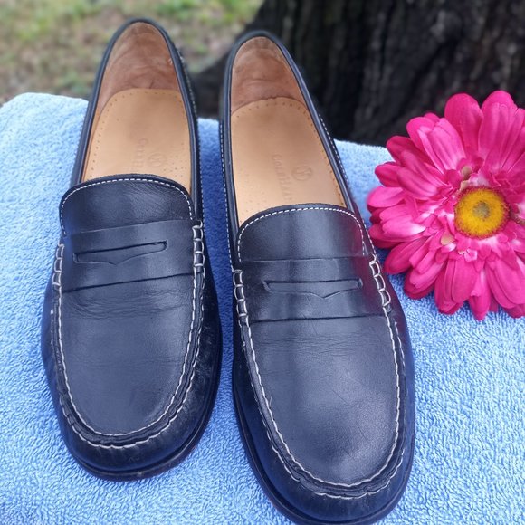 Cole Haan black loafers with white stitching - Picture 2 of 12